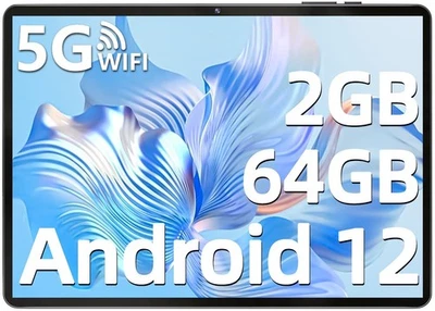 SGIN 10,1" Tablet Android 12 2GB+64GB 1,6GHz 2MP+5MP Dual-Kamera Wifi Bluetooth - Bild 1 von 4