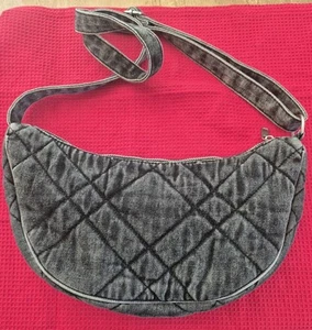 Grey Washed Effect Quilted Bag By Primark - Picture 1 of 15