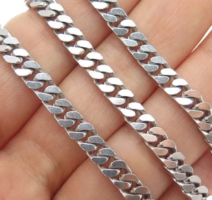 Collar de cadena cubana Italia vintage de plata de ley 925 24" - Imagen 1 de 8