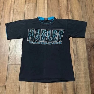 Camiseta Harley Lightning vintage para hombre mediana 1995 puntada única hecha en EE. UU. - Imagen 1 de 7