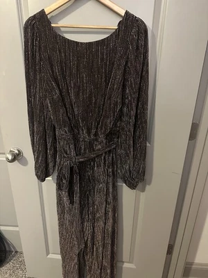 Lane Bryant Jumpsuit Size 14-16 Womens Black And Copper Sparkly - Image 1 of 4