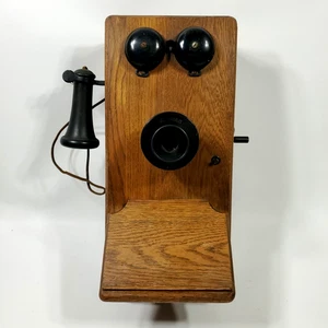 Antique Kellogg Wood Switchboard, Supply Crank Wall Mount Telephone, Rings VIDEO - Picture 1 of 14