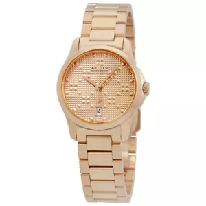 Gucci G-Timeless YA126567 Rose Gold Dial Stainless Steel Women's Watch - Picture 1 of 4