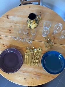 Geschirr, Teller, Gläser Gold, Rot, Blau, Ikea, Coop, Globus - Bild 1 von 8