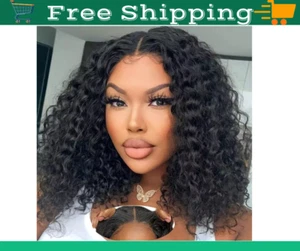 Wear Go Kleberlose Perücken Echthaar vorgezupft vorgeschnitten Lace Front Perücken schwarz Damen - Bild 1 von 7