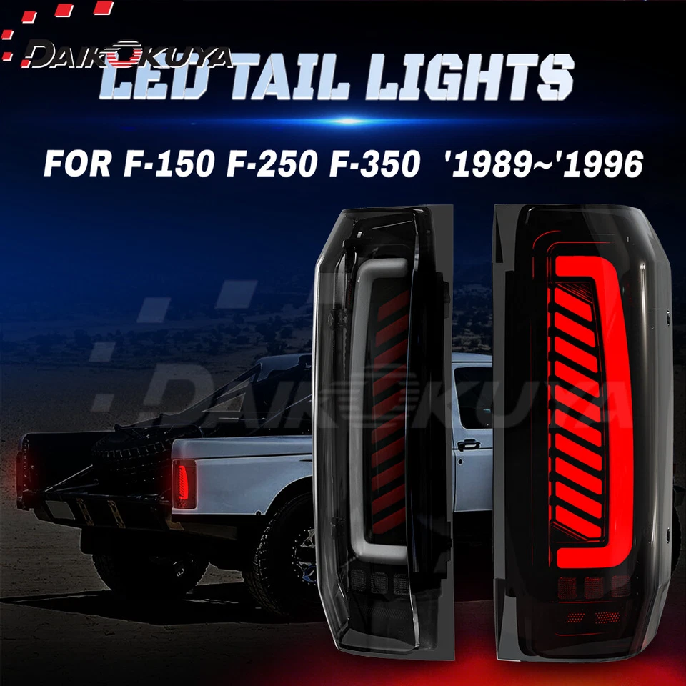 Задние светодиодные фонари задние фонари задние фонари задние тормозные для Ford F-150 F250 F350 Bronco 1989-1996 годов выпуска дымчатые - Изображение 1 из 4