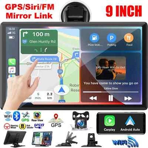 9" inch Touch Screen Car Radio Wireless Apple Carplay Android Auto GPS +Rear cam - Picture 1 of 14