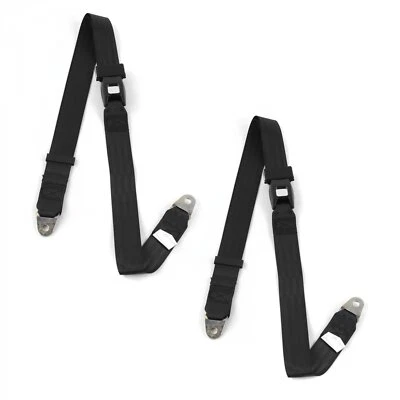 Chevy Truck 1947 - 1954 Standard 2pt Black Lap Bucket Seat Belt Kit - 2 Belts  - Image 1 of 4