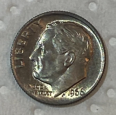 1966 Dime No Mint Mark - With Weak Letters "In God We Trust" & "Liberty" #2 Cover