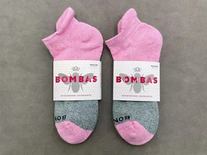 2 pairs Bombas Women's Tri-Block Marl Ankle socks - Size Medium 8-10.5 Pink - Picture 1 of 2