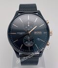 Hugo Boss HB 1513811 Skymaster Black Tone Mesh Strap Men's Wrist Watch 