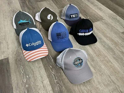 Lot Of 7 Fishing Hats Cap - Image 1 of 4