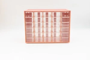 Vintage Teile Schubladen Akro-Mils Industrie Teile Behälter Rosa Kunststoff Organizer 10-330 - Bild 1 von 9