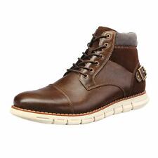 Bruno Marc Men's Motorcycle Combat Boots Lace Up Chukka Boots Oxford Derby Shoes