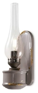 Wandleuchte Wandlampe Keramik Metall Glas H: 33 cm Taupe E14 Vintage Design - Bild 1 von 1