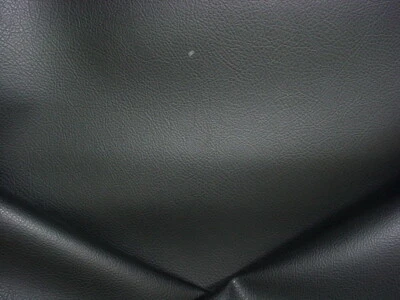1-3/4Y Holly Hunt 510 New Buffalo Jet Black Faux Leather Vinyl Upholstery Fabric - Image 1 of 4