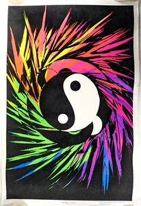 Vtg Yin Yang Blacklight Poster 23" x 35" #9313 1995 - Picture 1 of 11