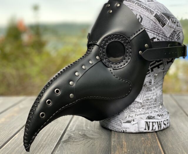 OnundOn Leather Mask Eye Mask Blindfold Open Nose Mask Performance Headgear  Props Cosplay Halloween