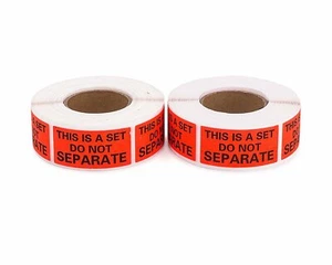2 Roll THIS IS A SET DO NOT SEPARATE 1000 Warning Sticker Label Shipping 1" x 2" - Picture 1 of 6