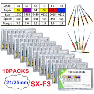 Dental Engine Use Endo Files NiTi Reciprocating Files Blue Taper SX-F3 Assorted - Picture 1 of 10