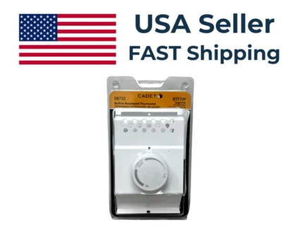 Cadet Single Pole, 22Amp Line Voltage, 120/240v Baseboard Thermostat, White - Image 1 of 3