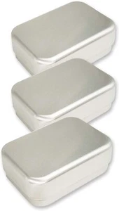 Florex 3er Set Aluminium Seifendose inkl. Abtropfschale Seifenaufbewahrung Dose - Bild 1 von 5