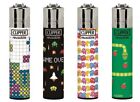 CLIPPER Feuerzeug Lighter Gas Collection Flint 4er Set -Old Games-