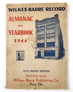 1944 Wilkes-Barre Record Pennsylvania PA Almanac Yearbook Booklet Luzerne County - Picture 1 of 8