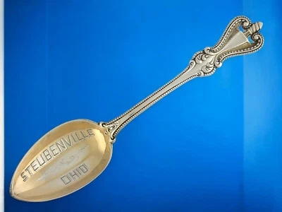 Colher lembrança prata esterlina TOALHA antiga colonial 1895 STEUBENVILLE OH Ohio - Imagem 1 de 4