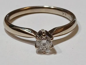 ZALES ZEI 14K Yellow Gold .20 CT Solitaire Diamond Band RING 2.2 Gram SZ 5.75 - Picture 1 of 8