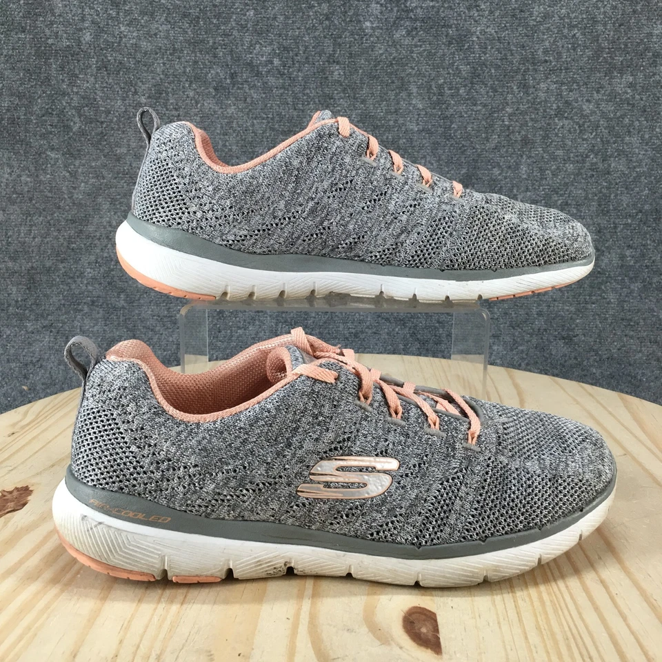 Skechers Zapatos Mujer 11 Flex Appeal 3 Mareas Altas Tenis Gris Con Cordones SN 13077 Foto 1 de 4