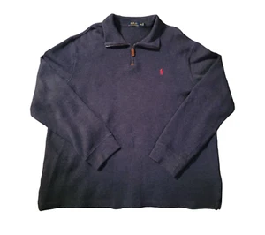 Polo Ralph Lauren Sweater Men's XXL 1/4 Zip Long Sleeve Blue Sweatshirt Pullover - Picture 1 of 6