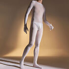 Mens Velvet Anti-Hook Full Body Stockings Bodyhose See Through Jumpsuit Bodysuit