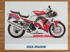 1992 GSX-R600W RED/WHITE Suzuki Sales Brochure [OEM/Original] gsxr gsxr600