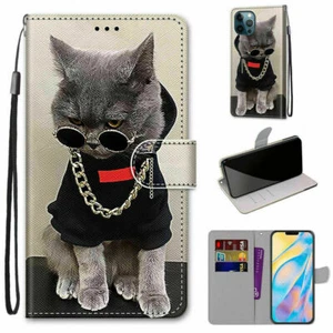 Cat Flip Wallet Phone Case For Samsung S8 S9 S10 S20 S21 Note 20 A51 A30 A20 A21 - Picture 1 of 12