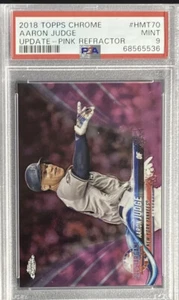 AARON JUDGE 2018 Topps Chrome Update PINK REFRACTOR #HMT70 PSA 9 MINT ROY MVP - Picture 1 of 3