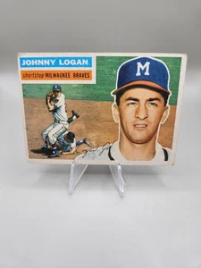 1956 Topps Johnny Logan Milwaukee Braves #136 EX - Picture 1 of 2