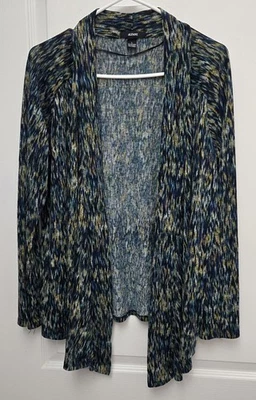 Vintage Alfani Women's Open Front Cardigan Sz L Abstract Multicolor Fall  - Image 1 of 4