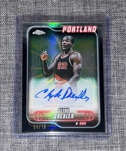 2024-25 Topps Chrome - Clyde Drexler Auto #/10 BLACK Trailblazers Autograph HOF - Picture 1 of 2