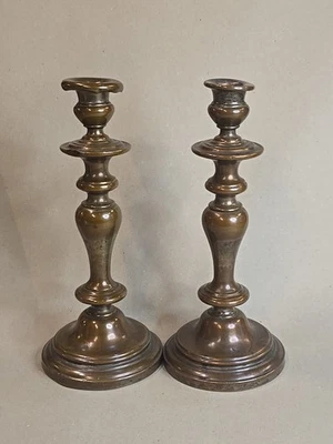 2 antike Kupfer Kerzenhalter – Höhe ca. 23 cm – je ca. 480 g - Bild 1 von 4