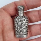 Vintage White Metal Cased Scent Perfume Bottle 5cm High