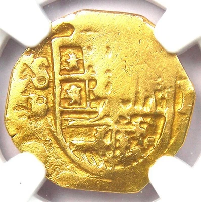 1599 - 1612 西班牙金币 Cob Escudo Philip III 硬币 1E - 认证 NGC XF 细节 EF — 第 1/4 张图片