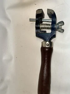 Vintage Hand Held Vise Watchmaker Jeweler Gunsmith Wooden Handle Vice ~ - Picture 1 of 5