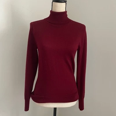 Свитер J.Crew шерсть мериноса водолазка XS темно-бордовый красный легкий уютный чистый для девочки - Изображение 1 из 4