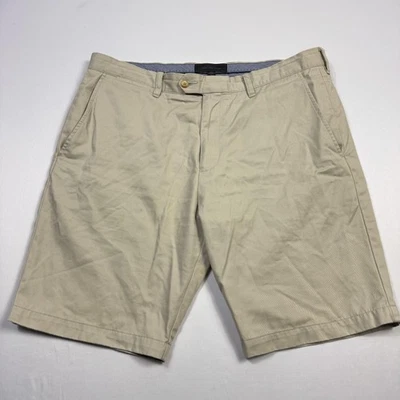 Pantalones Cortos Saks Fifth Avenue Para Hombres 36 Caqui Algodón Pima Chino Frente Plano Informal Foto 1 de 4