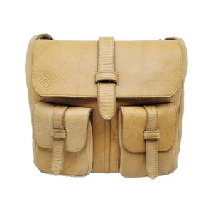 Vintage Frye Banana Beige Leather Campus Messenger Bag HTF - Picture 1 of 10