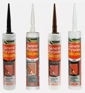 6x Everbuild Allzweck Silikon Dichtstoff 280ml weiß klar schwarz braun grau - Bild 1 von 11