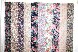 MIXED FLORAL STRIPES FROM SHARON KESSLER - 100% COTTON FABRIC - Picture 1 of 4