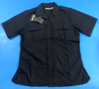 New Blauer Womens Large Reg Tenx Short Sleeve Bdu Zipper Shirt 8741W Black Large