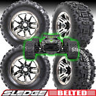 4 Traxxas 9573A Belted Sledgehammer Tires & Wheels (Black Chrome Wheels) Sledge